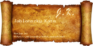 Jablonszky Kata névjegykártya